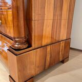 Biedermeier Secretaire in Cherrywood and Maple with Inlays and Brass, South Germany, 1830s