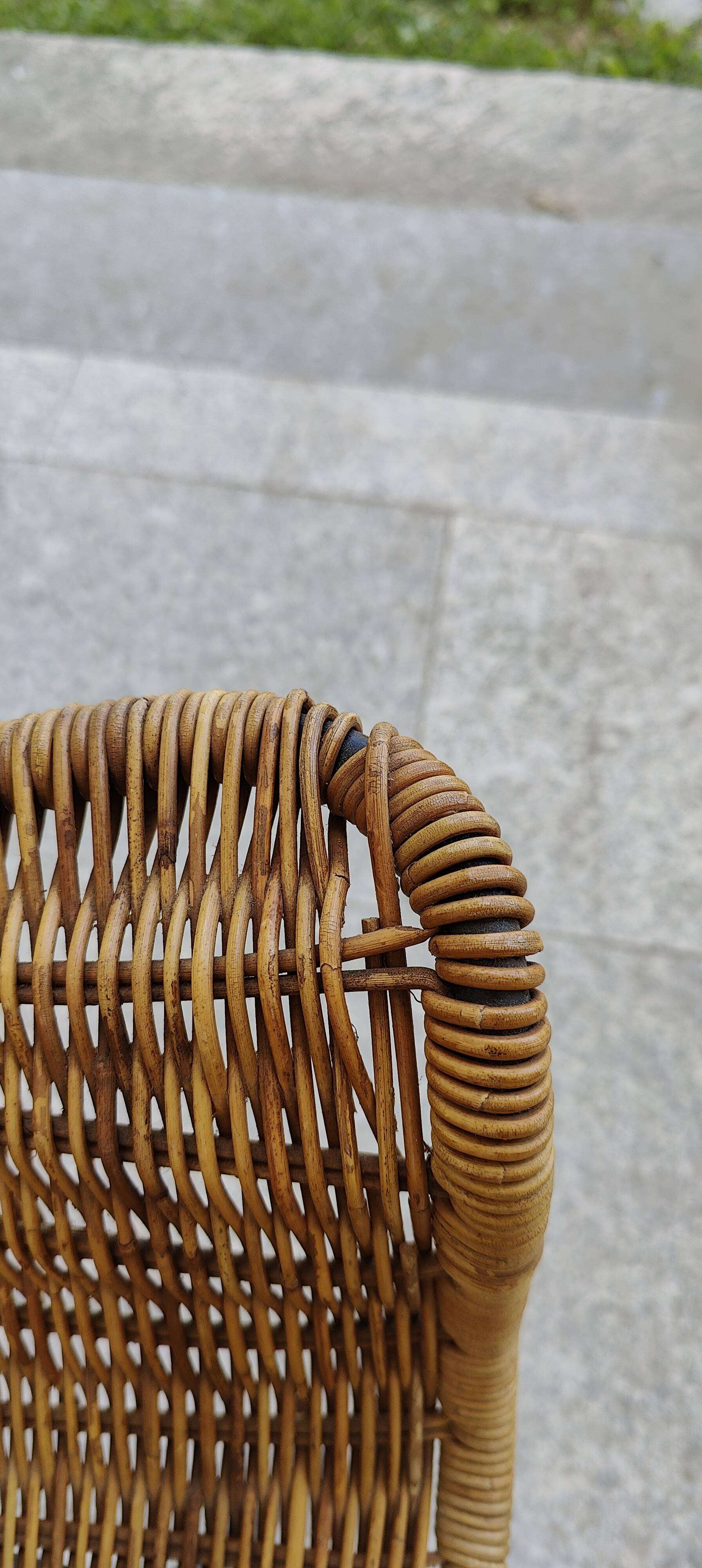 pair of Italian wicker chairs