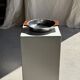 Shallow dish in stainless steel and wood H4 D20