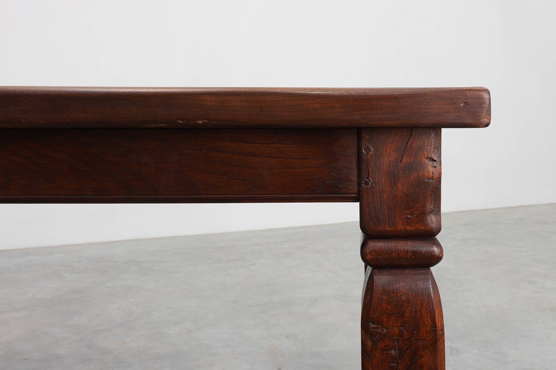 Large French Provincial rustic Oak Table, ca. 1900