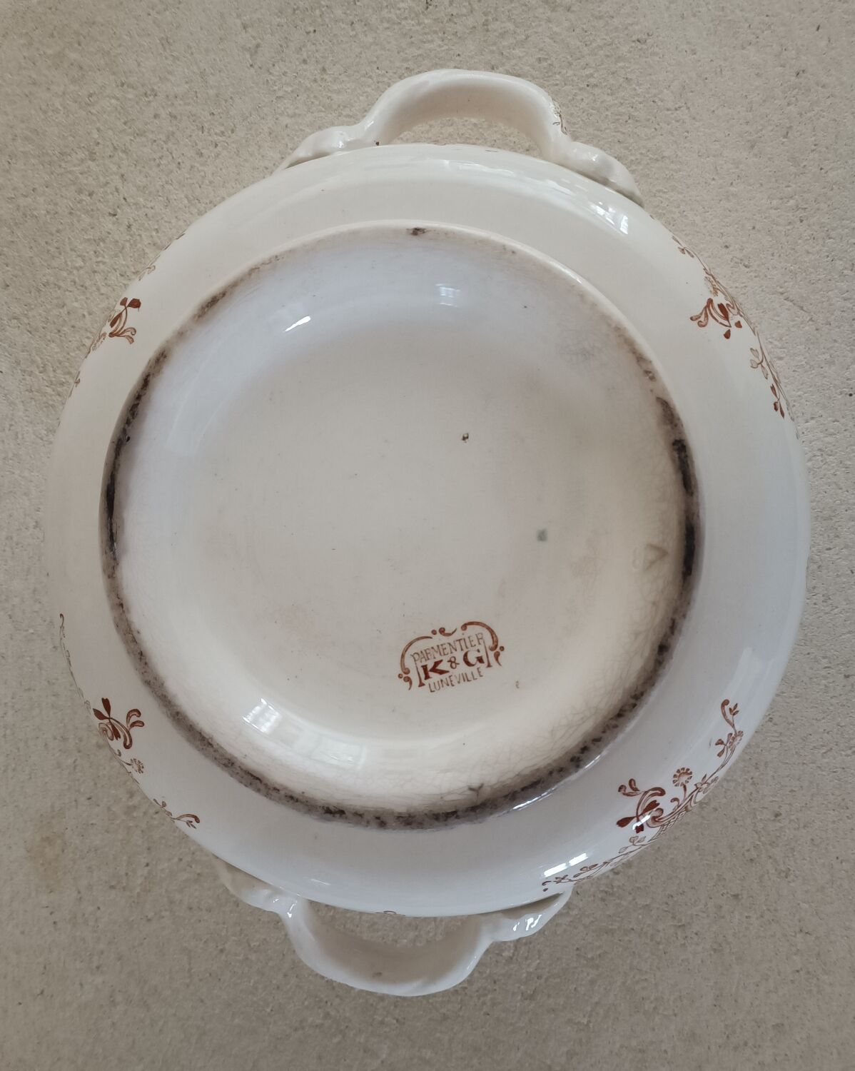 6 plates and vegetable iron earth Lunéville