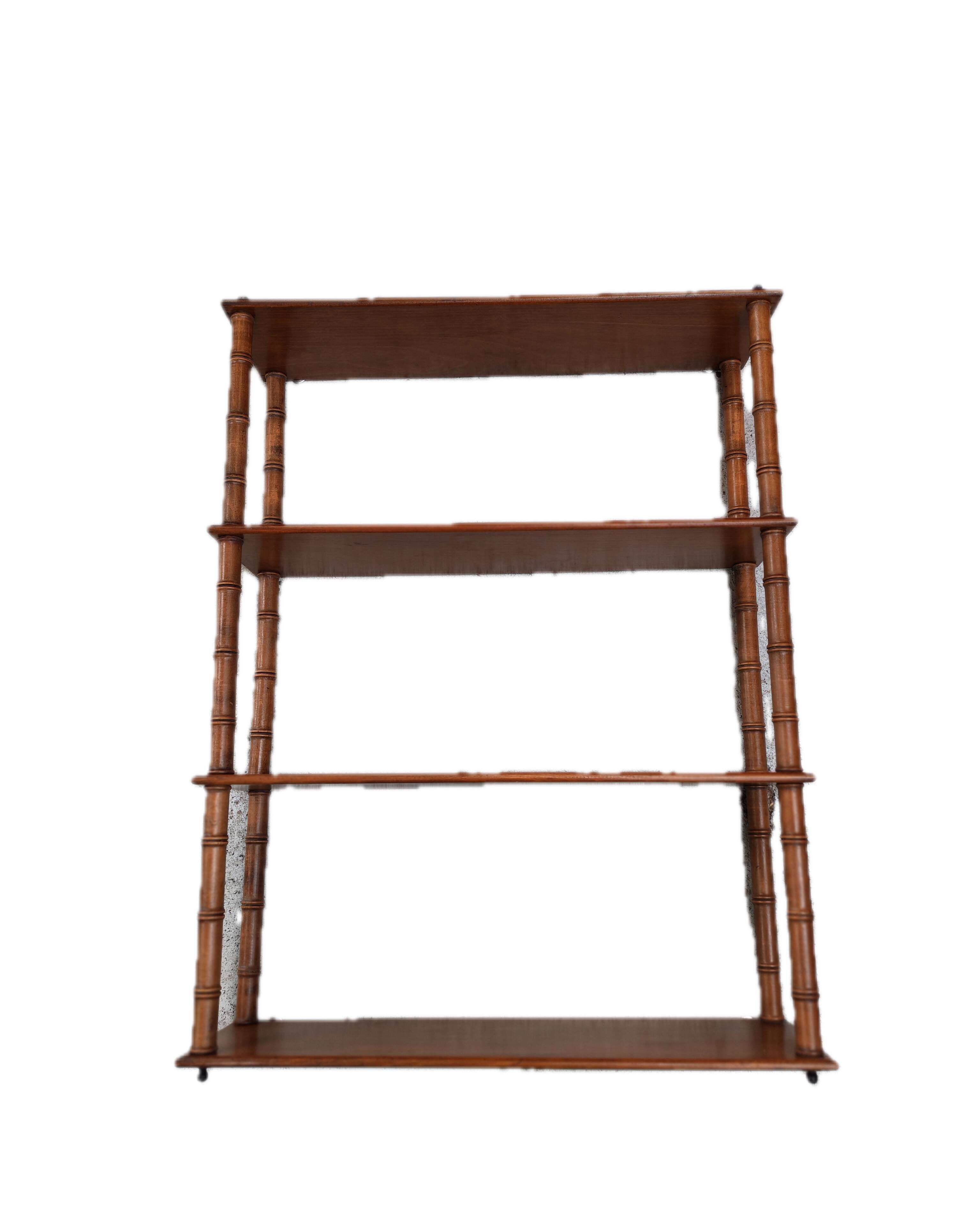 Rare Napoleon III Style Bamboo Wall Shelf - 19th Century