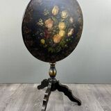 Table Guéridon Napoléon III Peinte à La Main , XIXe Siècle