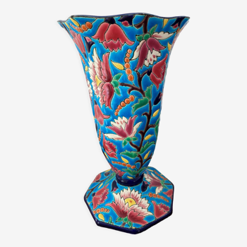 Vase en céramique émaillé Longwy