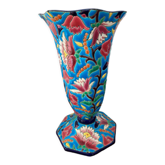 Vase en céramique émaillé Longwy