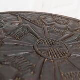 Vintage Bamileke stool from the 1950s - hand-carved table from Cameroon - African art - handmade, bohemian furniture, gift idea