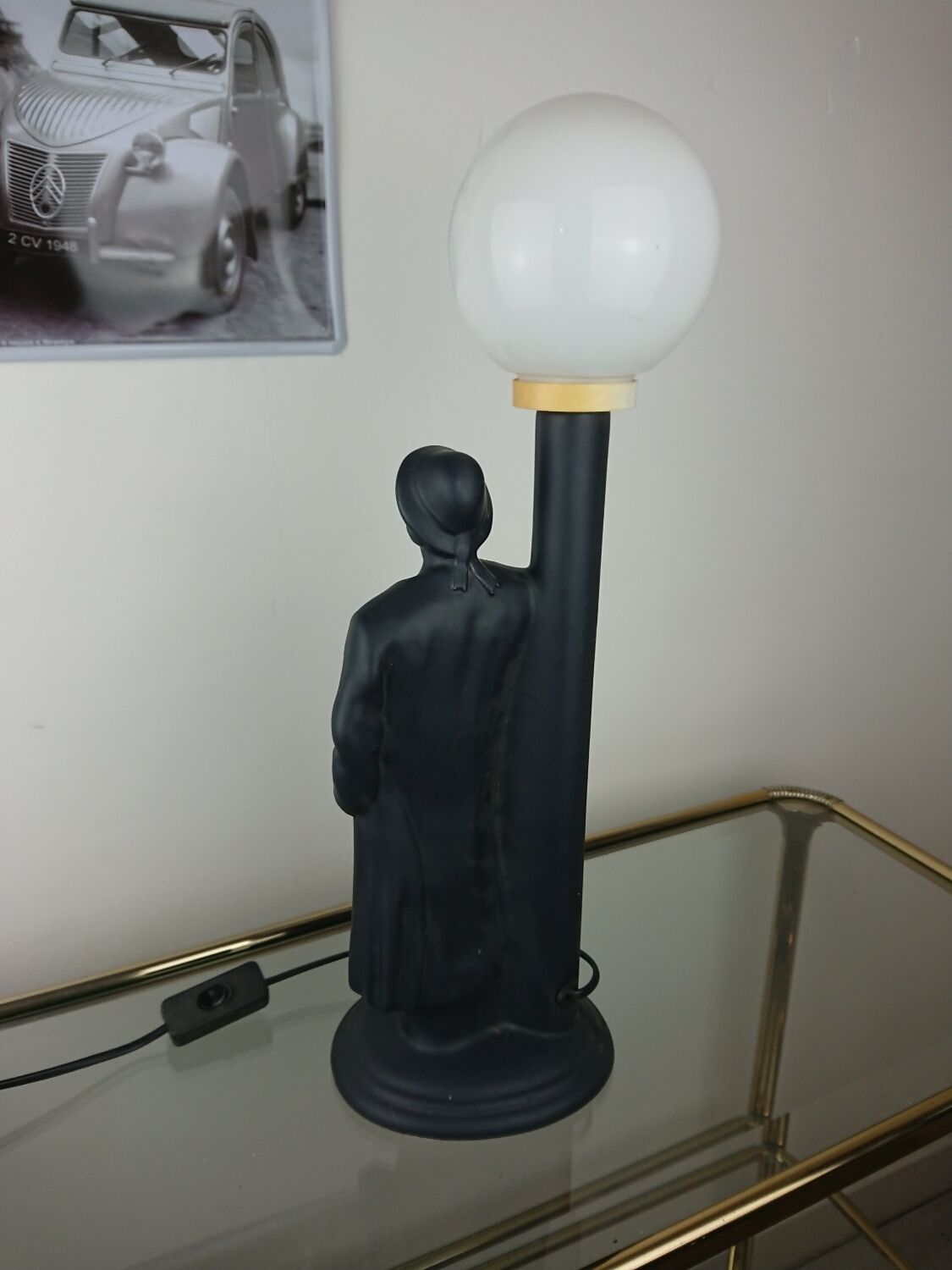 Black ceramic lamp for women, floor lamp
