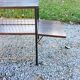 Table basse à abattants des années 60 en métal noir et doré, plateaux en placage palissandre