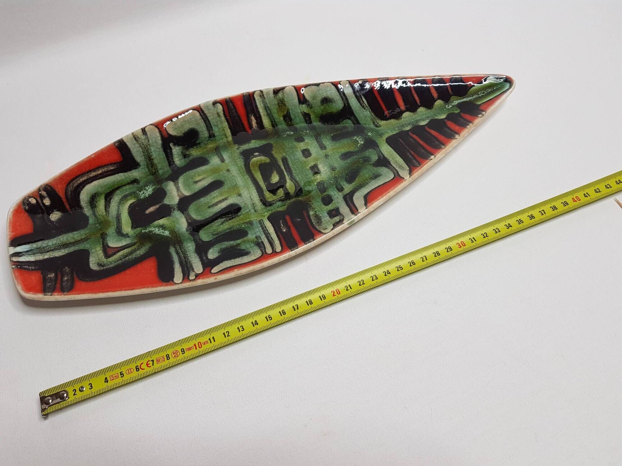 Enamel ceramic dish "Poole Pottery Delphis" 44 cm, 1970