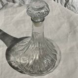 Grande carafe en verre à bouchon striée H25