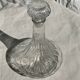 Large glass carafe with ribbed stopper H25