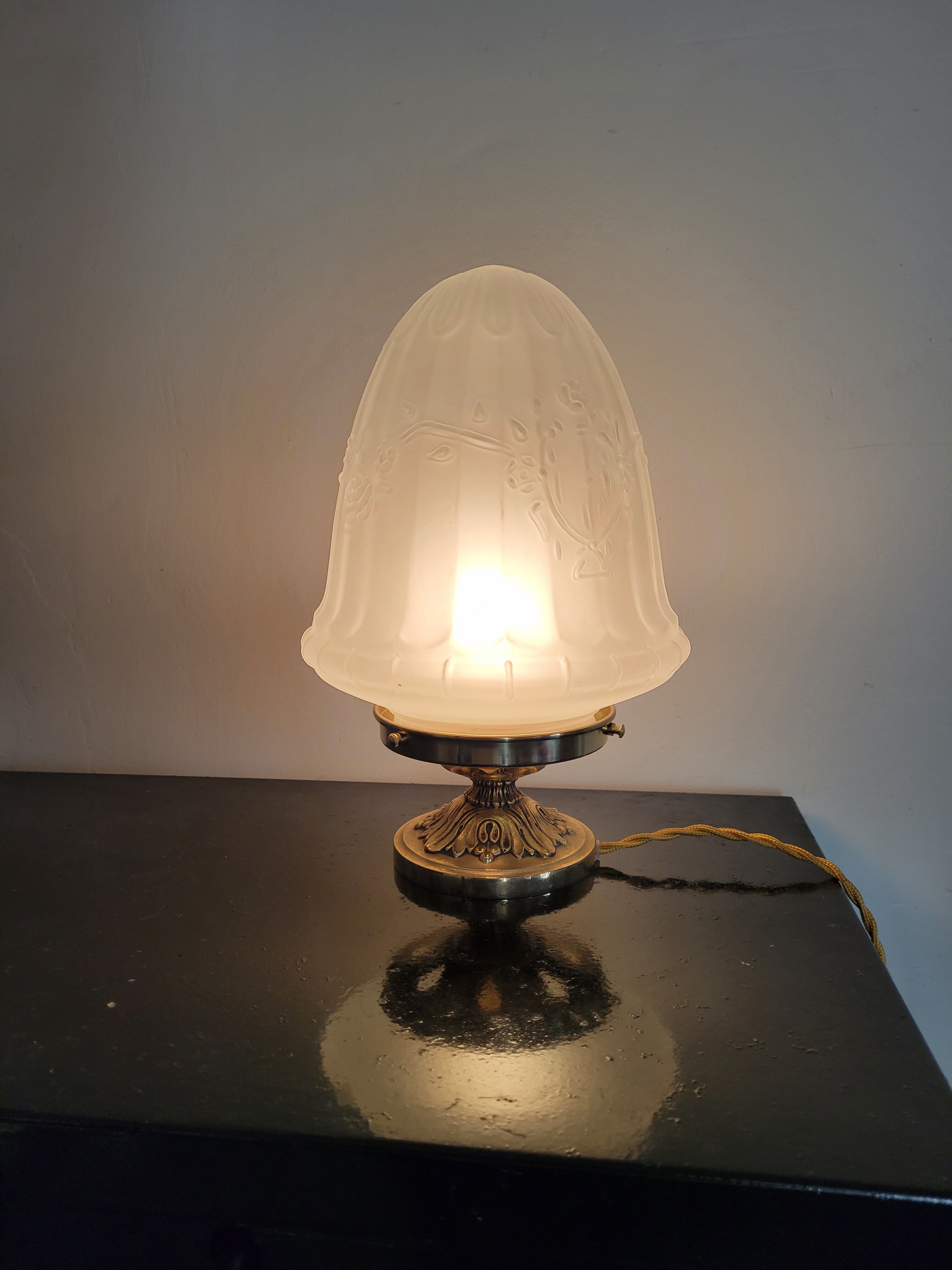 Art Deco lamp with glass globe