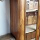 Two-door display cabinet in transitional style.