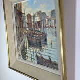 Oil painting on canvas of the port of Martigues.