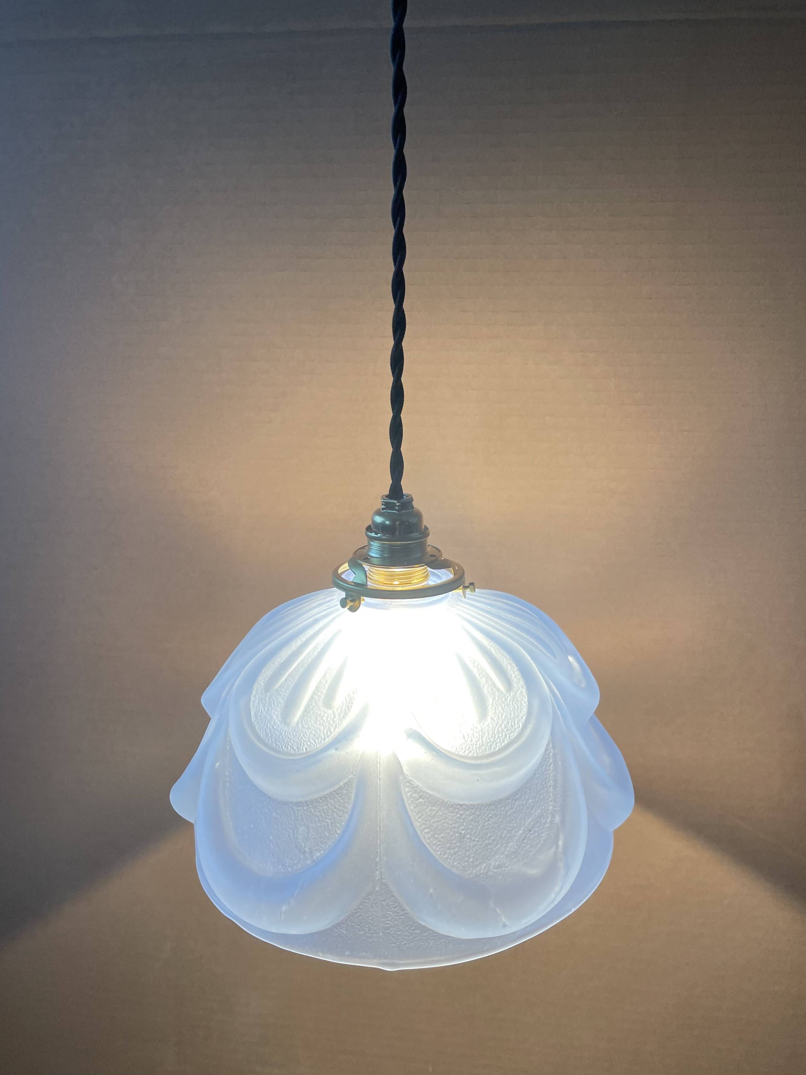 Art Deco molded glass pendant light