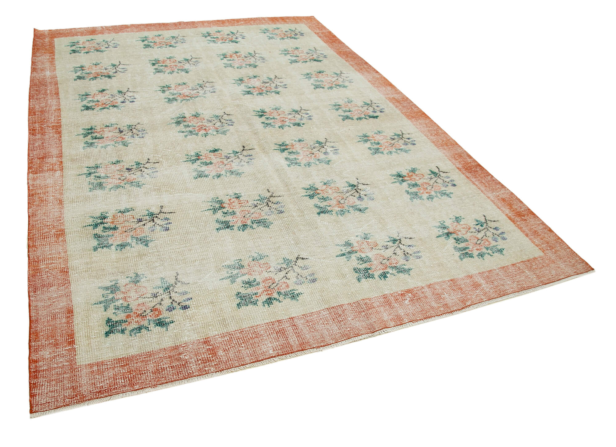 Oriental handmade contemporary 1980s beige rug 202 cm x 284 cm