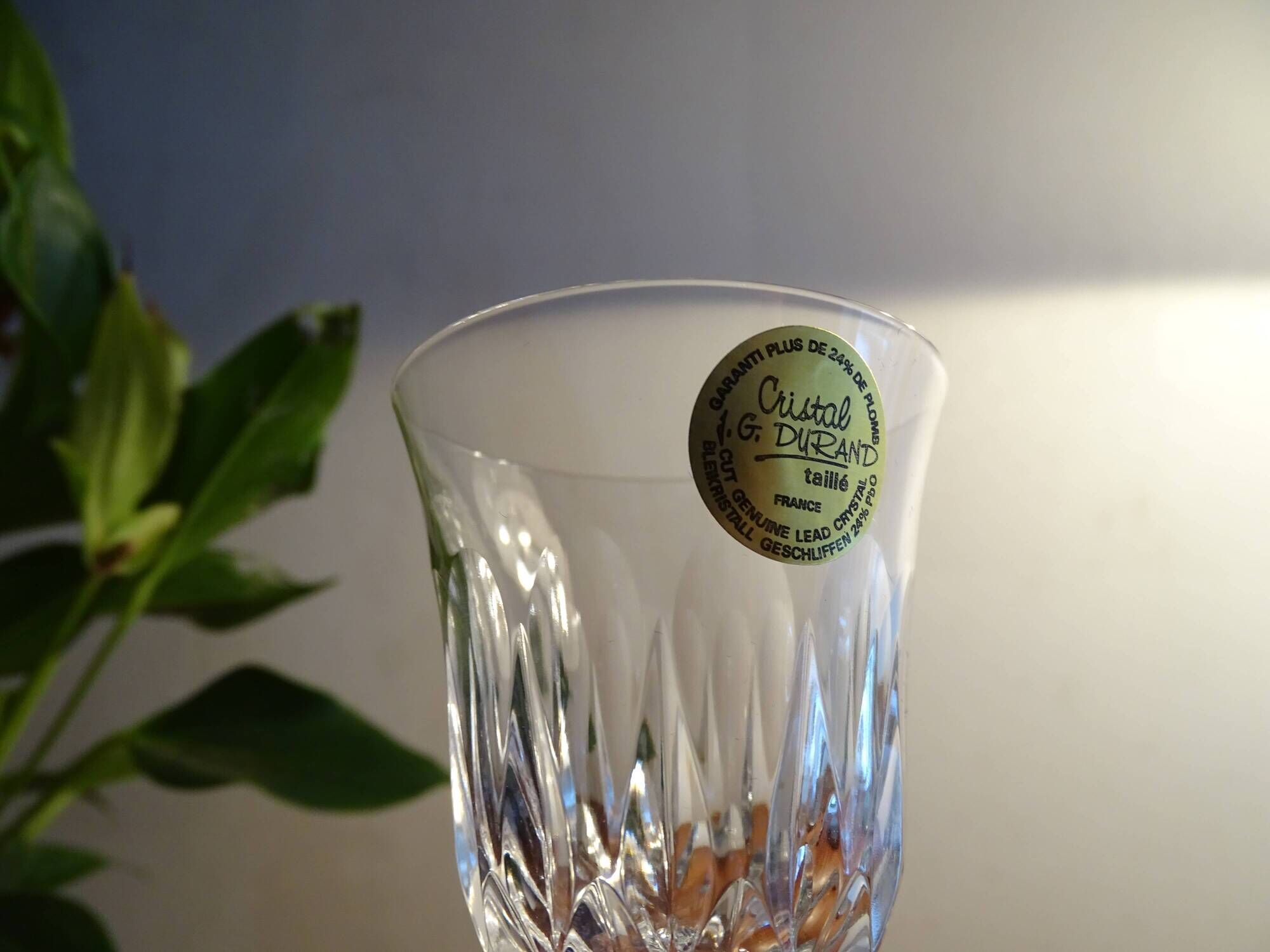 6 glasses white wine Cristal d'Arques JG Durand Villiers 7 cl size Beaulieu