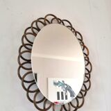 Vintage rattan mirror 60s
