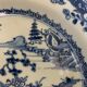 Assiette chinoise inspiré de la compagnie des indes famille blanc bleu fin du xixème siècle