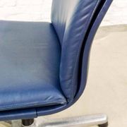 Sitag Ocean Blue Leather Executive Desk Chair. Switzerland, 1970s