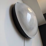 Large glass and metal wall lamp from the 50s - vintage Prisma design