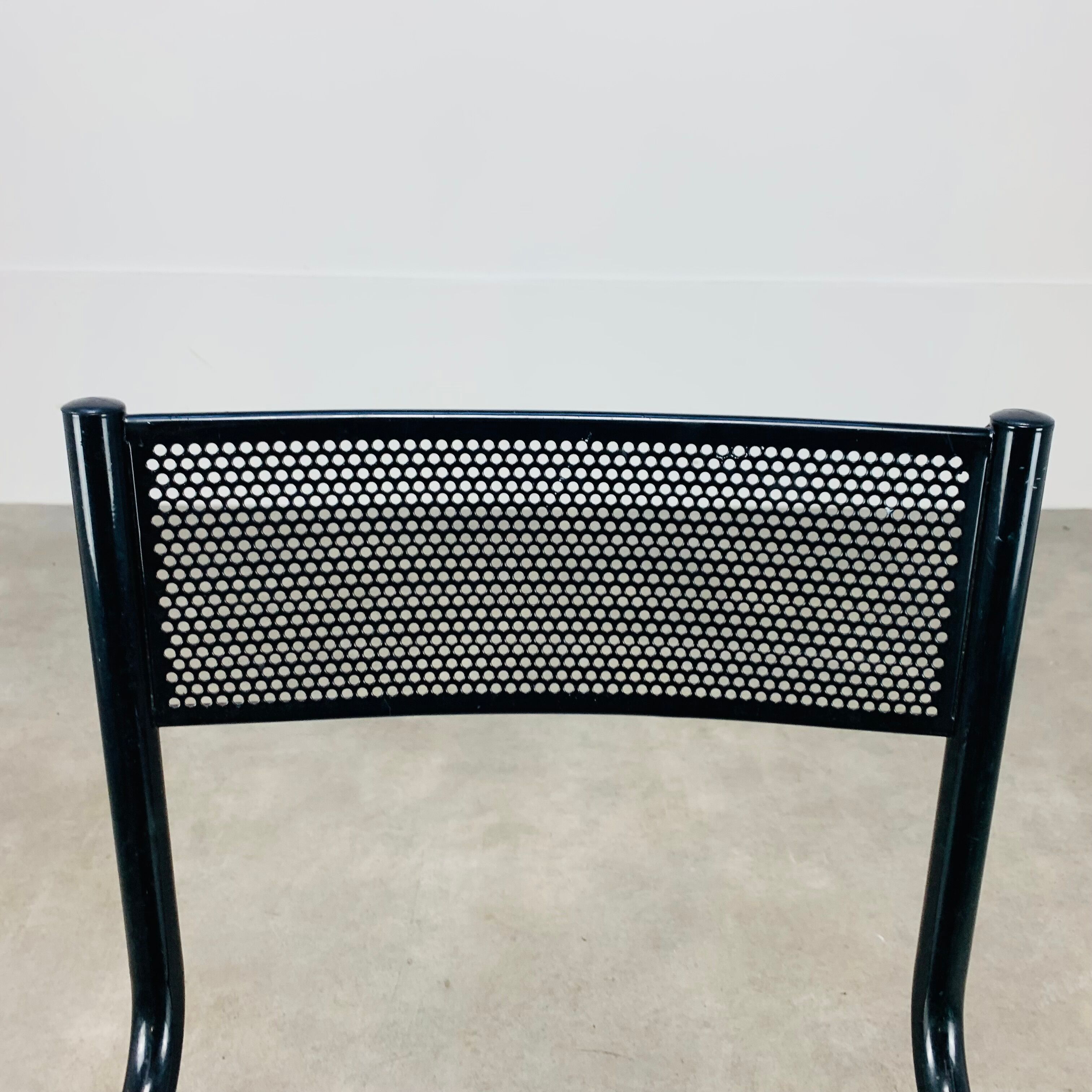 80s perforated metal Cantilever chair