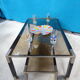 Table basse métal verres fumés