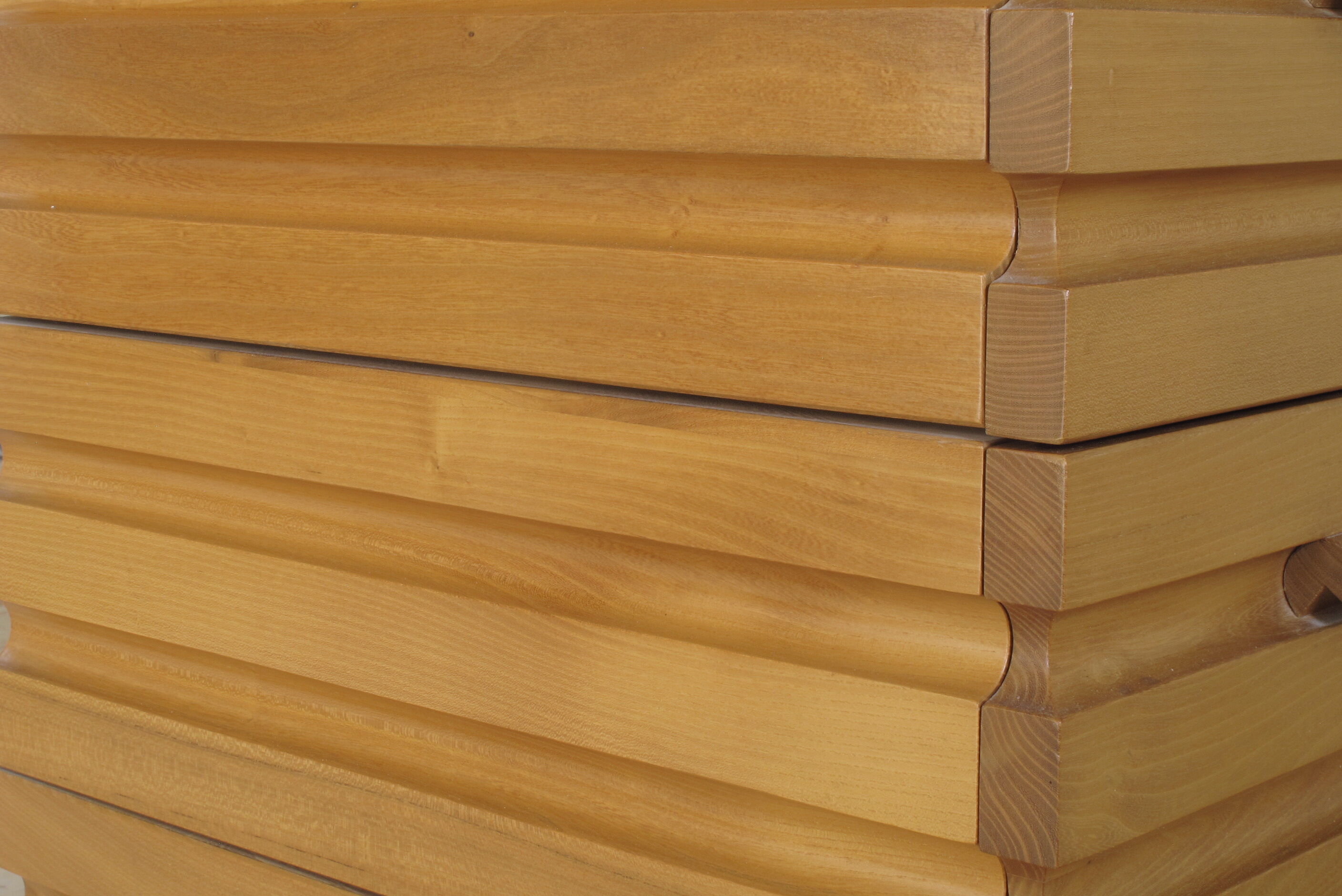 Solid elm three-drawer chest of drawers