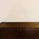 Solid oak secretary with golden feet