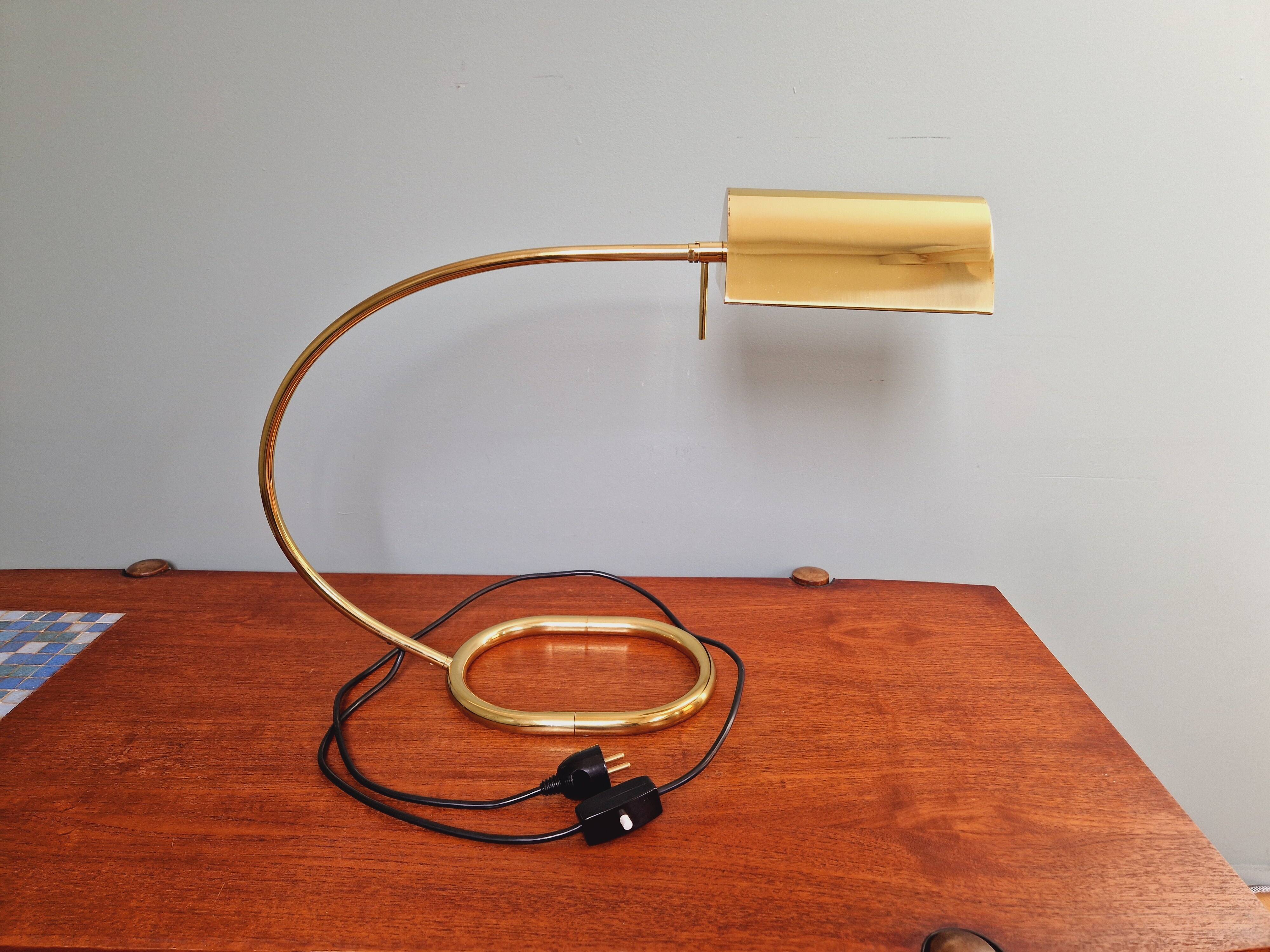 Grande lampe de bureau en laiton, Cosack Leuchten, années 70