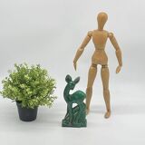 Status / ceramic statuette, doe / fawn, lemanceau art deco