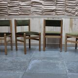 Vintage pine & velvet chairs