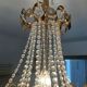 Waterfall chandelier with crystal grapevines and golden aluminum 60s-70s