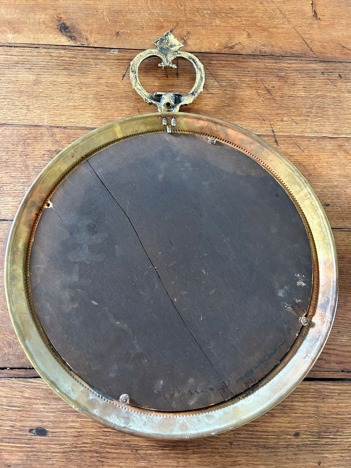Round brass mirror
