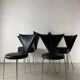 6 black leatherette metal chairs from Lubke, Germany, 1990s