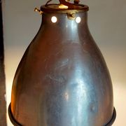 Suspension lampshade bell in vintage aluminum