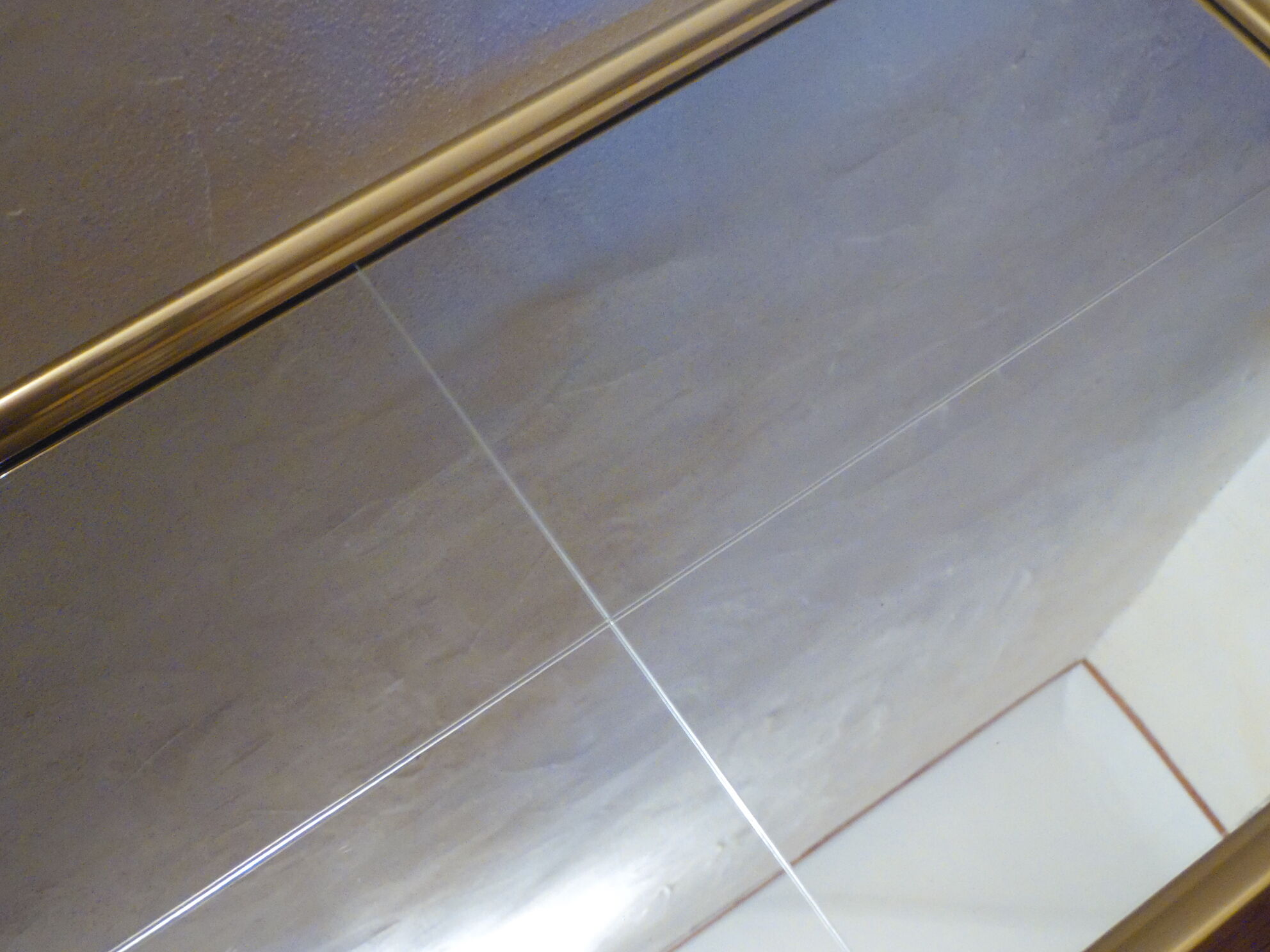 Mirror window, brass metal 31x61cm