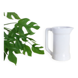Water pitcher, white ceramic, 1940s vintage French