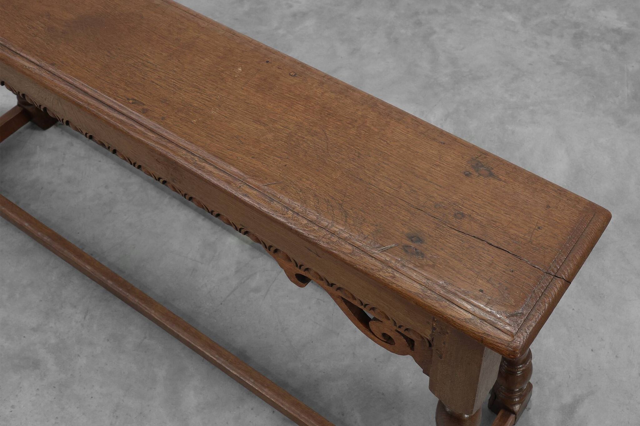 17th century Jacobean carved oak bench, UK