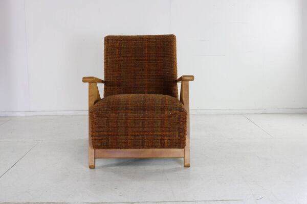 Fauteuil lounge de grande taille de conception hollandaise des années 40 attribué à Jan den Drijver