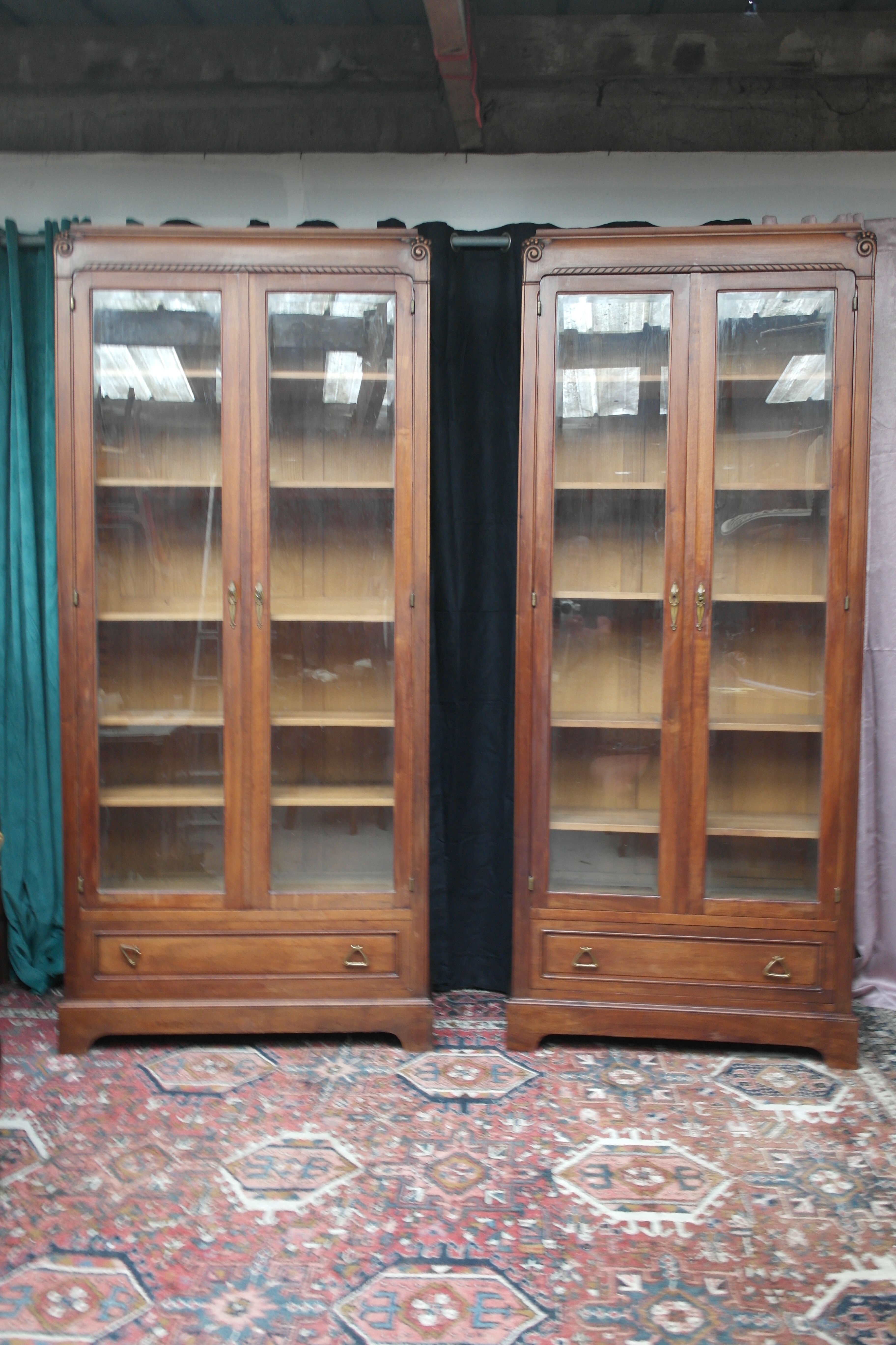 Art deco mahogany bookcases