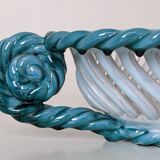 Set of 2 twisted earthenware fruit baskets by Sainte Radegonde, 50s