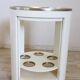 Space Age White Bar Cart On Wheels With Sliding Door, 1960s