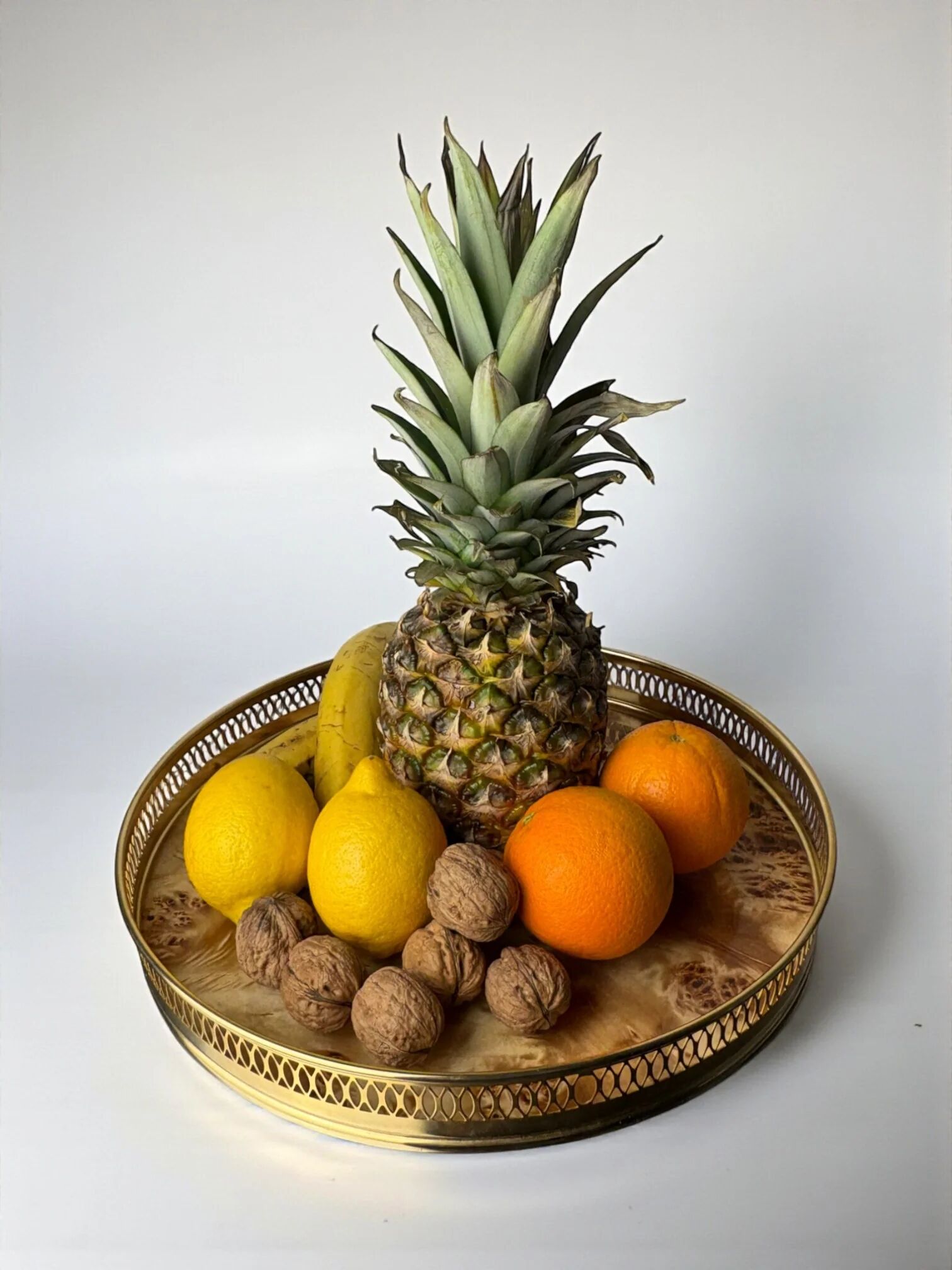Aldo Tura style tray in Lucite burl wood, Italy, circa 1970