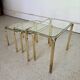 Vintage nesting tables in brass and glass from the 70s – set of 3