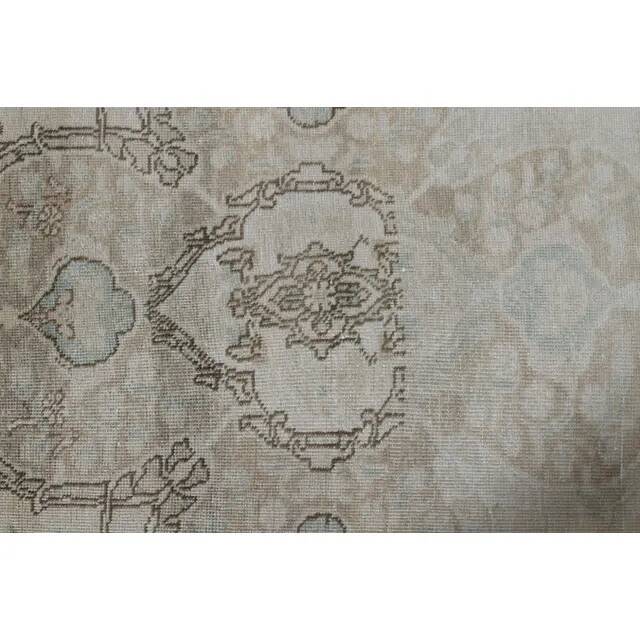 1970s Vintage Persian Handmade Wool Cotton Beige Area Rug 285x370