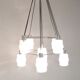 1970s glass and chrome chandelier