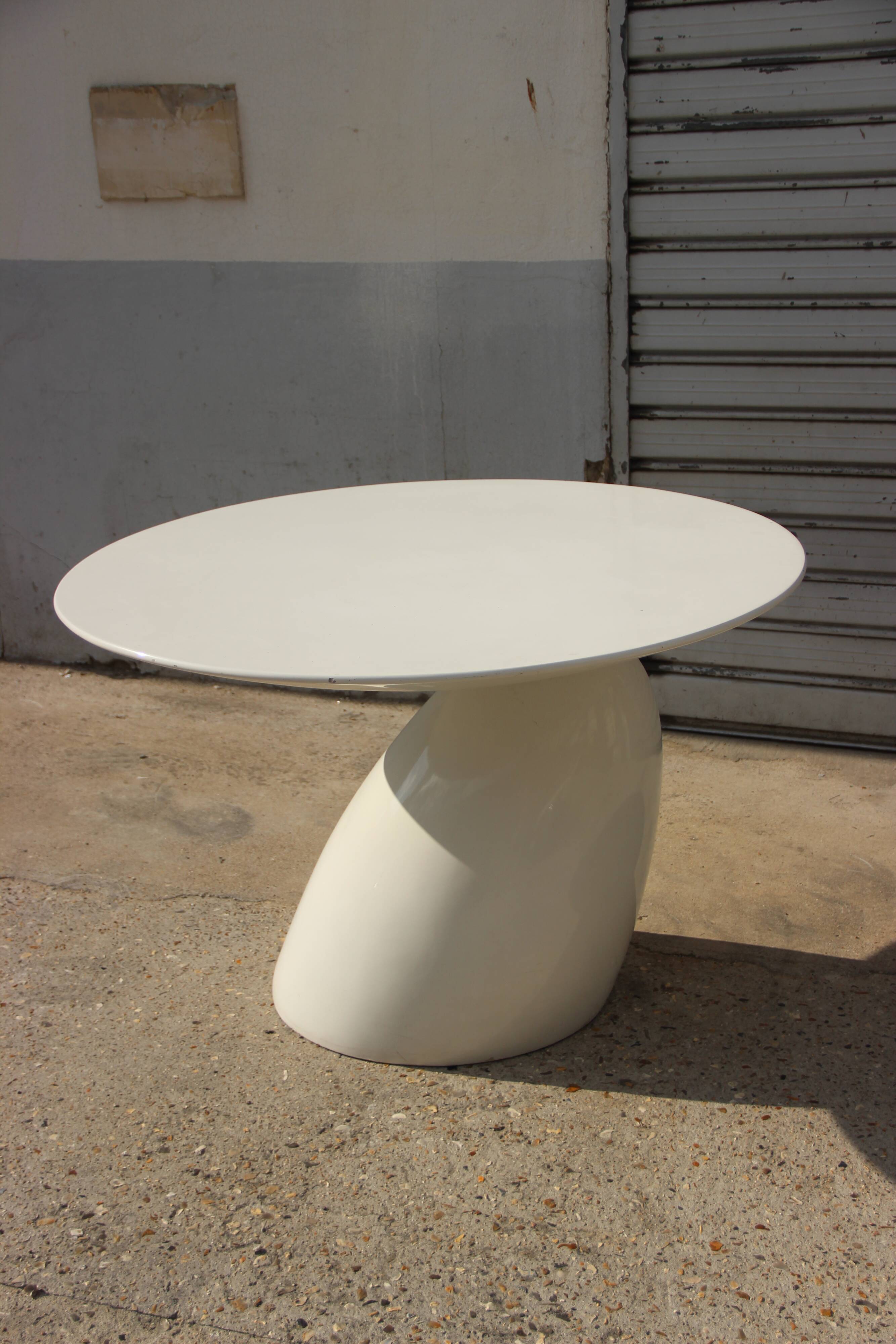 Laquered resin dining table