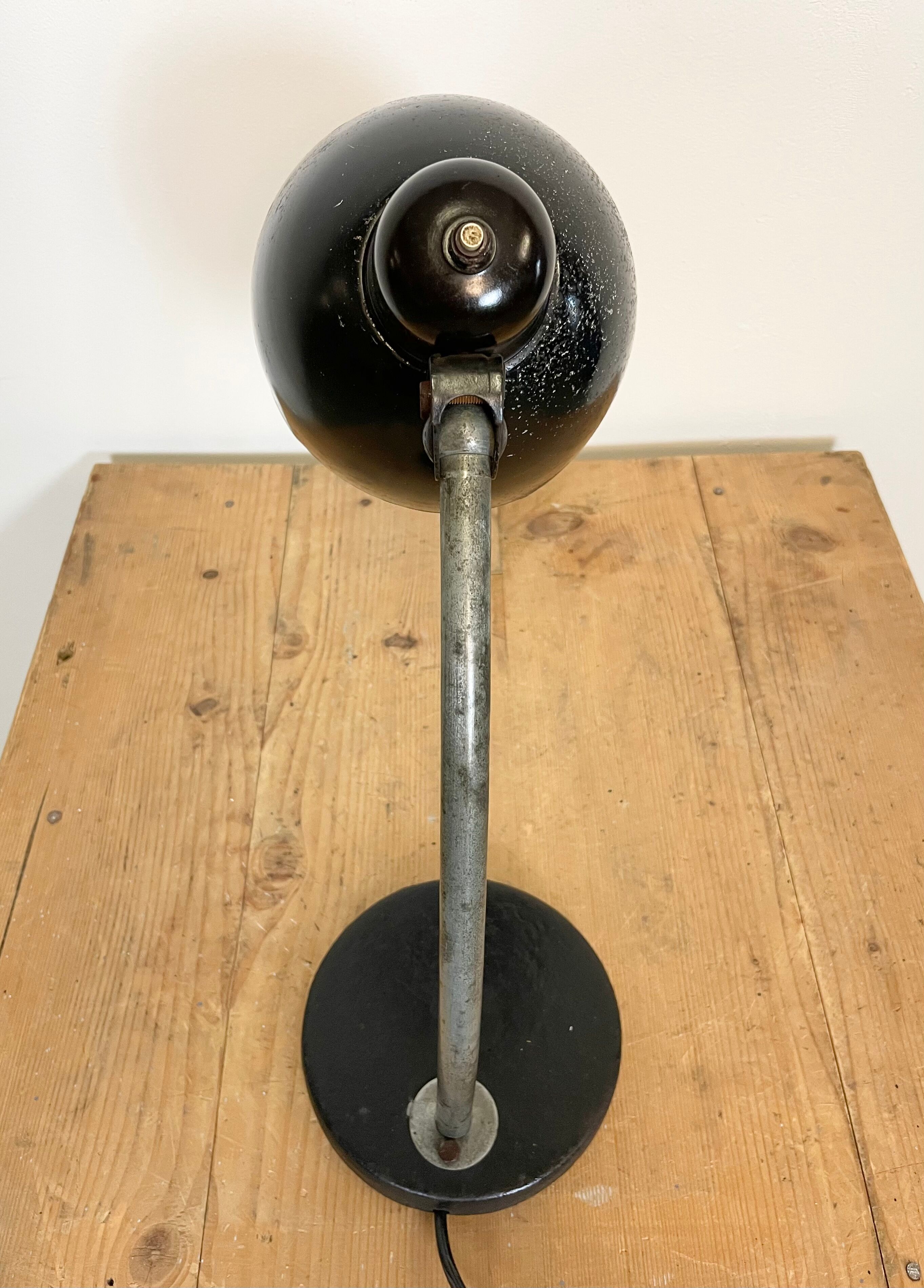 Black industrial table lamp, 1950s