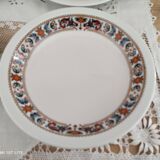 Set of 6 hollow plates in porcelain Bavaria white floral frieze 70s